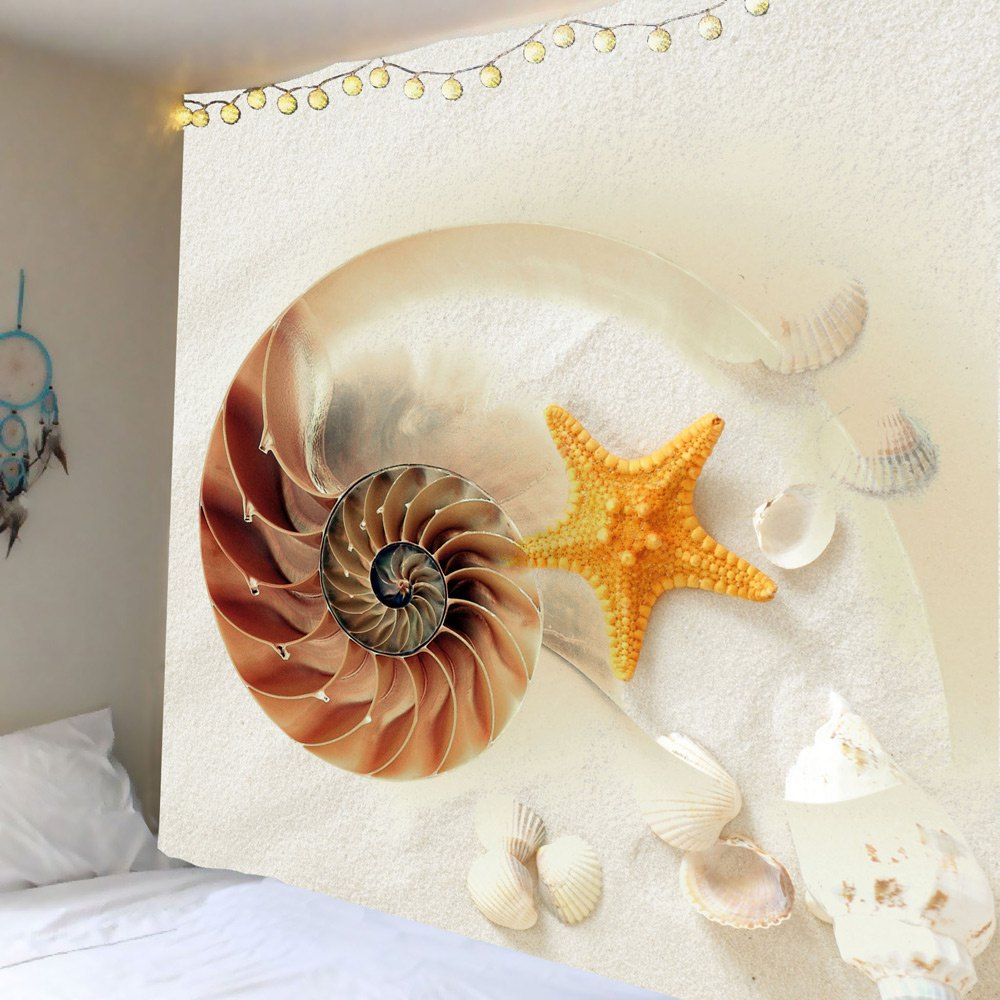 Home Decor Conch Starfish Print Wall Hanging Tapestry