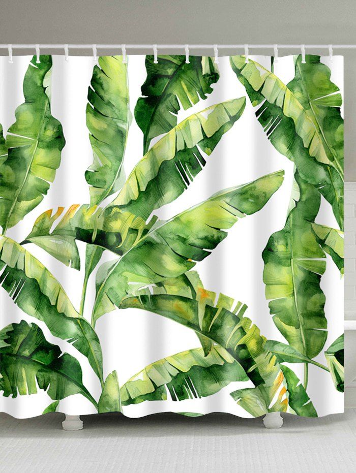 [34% OFF] Banana Leaf Polyester Fabric Shower Curtain | Rosegal