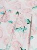Rose Print Robe vintage à manches courtes -  