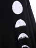 Moon Print Long Sleeve Hoodie -  