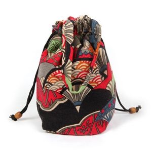 Drawstring Tribal Print Crossbody Bag