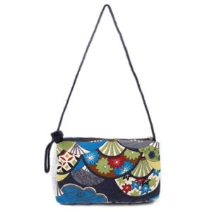 Tribal Print Linen Crossbody Bag