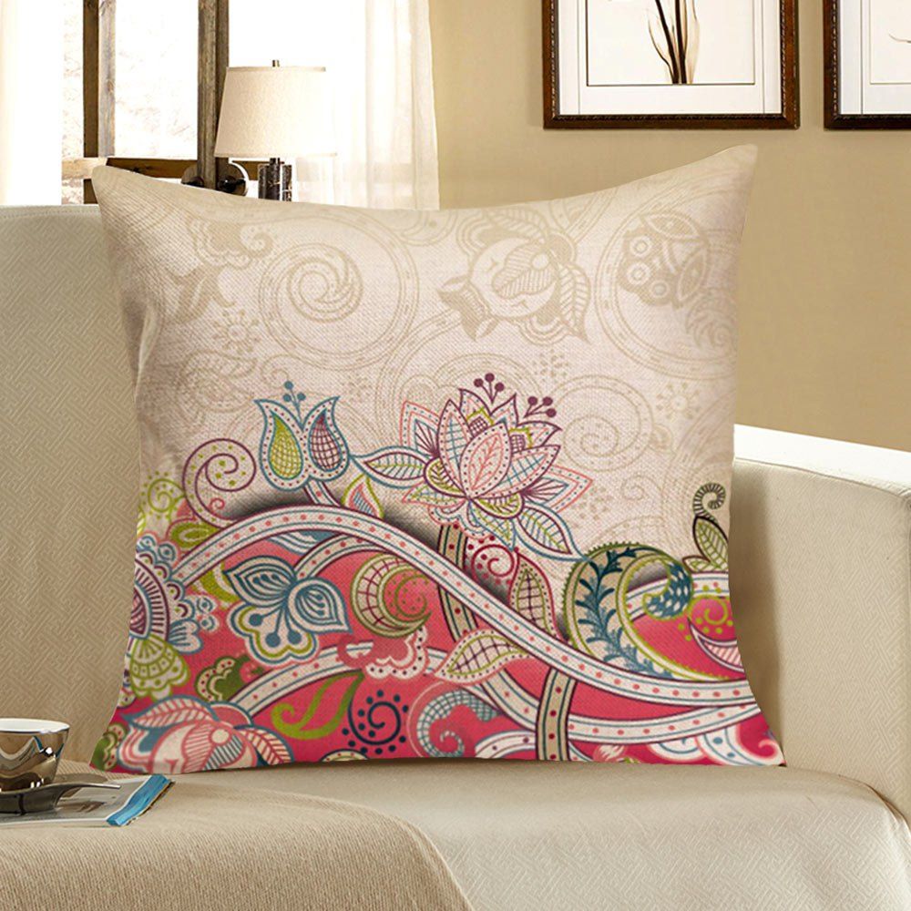 

Floral Printed Home Decor Pillow Case, Colorful