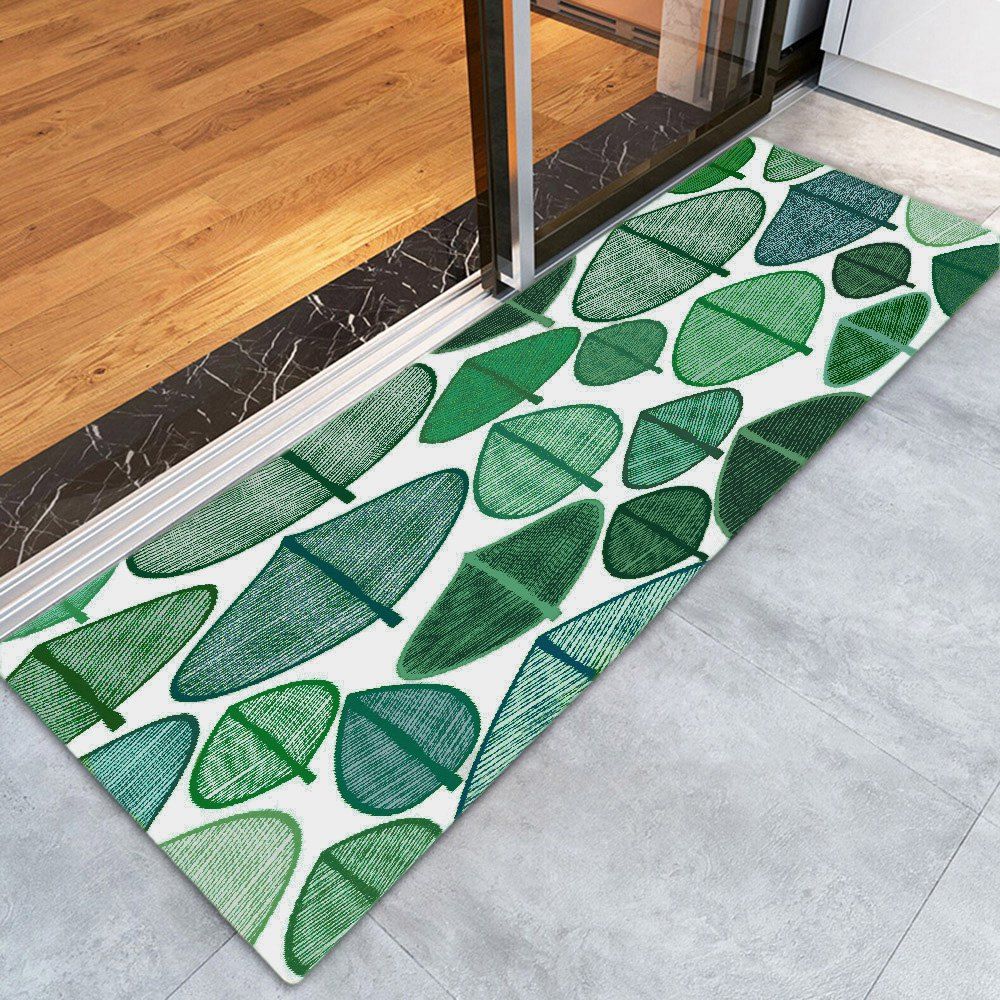 [41 OFF] Leaf Print Environmental Skidproof Rug Rosegal