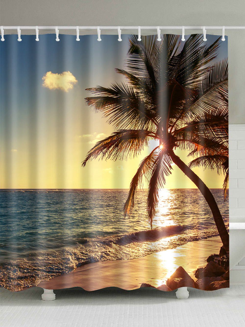 31 Off Sunset Beach Scenic Shower Curtain Bathroom Decor Rosegal