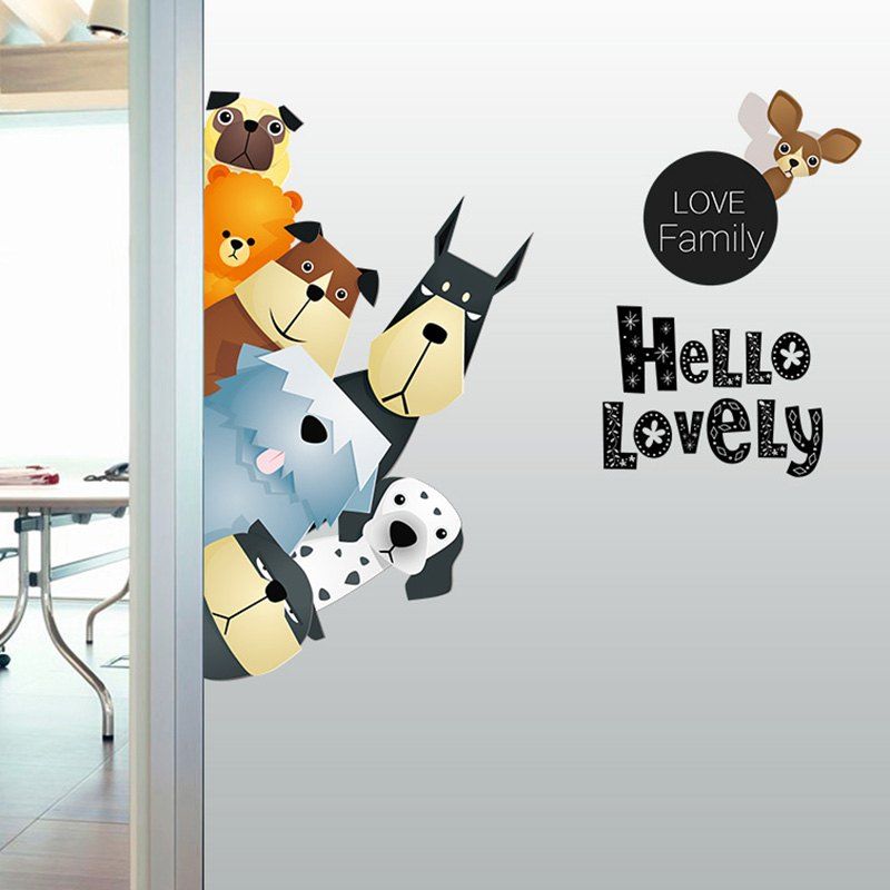 

Animals Family Cartoon Vinyl Wall Sticker For Kids, Colormix