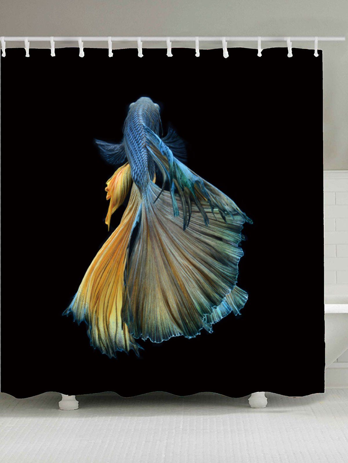 

Bathroom Decor Betta Fish Waterproof Shower Curtain, Smoky gray