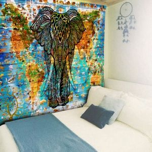 World Map Wall Hanging blue w59 inch * l79 inch elephant wall hanging world map tapestry World Map Wall Hanging blue w59 inch * l79 inch elephant wall hanging world map tapestry
