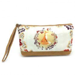 Suede Panel Cartoon Print Wristlet