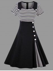 2019 striped midi plus size vintage skater dress 2019 striped midi plus size vintage skater dress