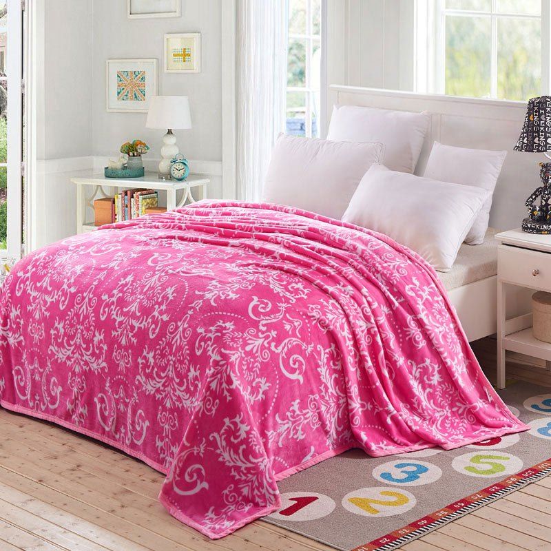 [18 OFF] European Style Floral Print Soft Throw Blanket Rosegal