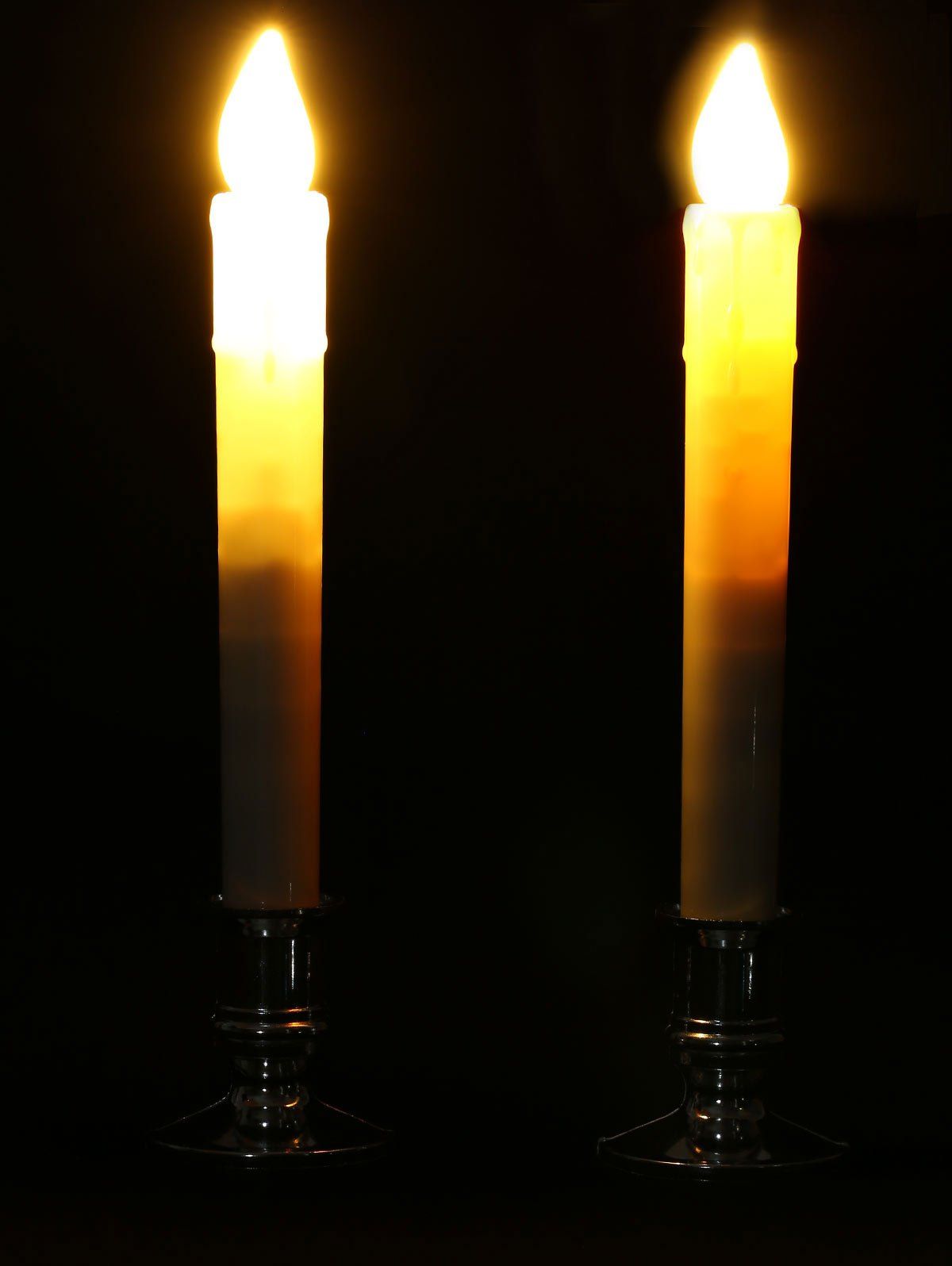 

Plastic Pillar Shape LED Electronic 2PCS Candles Night Light, White
