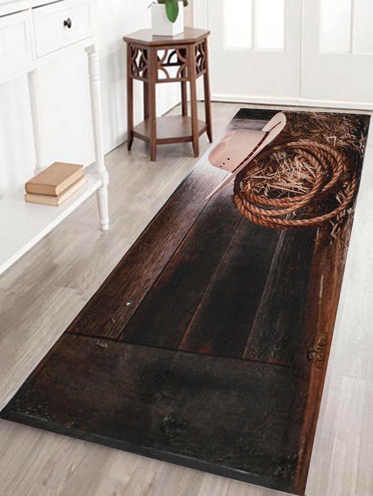 

Coral Velvet Vintage Cowboy Hat Floor Bath Rug, Brown
