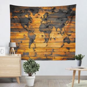 World Map Tapestry Wall Hanging wood color w51 inch * l59 inch world map print wall hanging wood World Map Tapestry Wall Hanging wood color w51 inch * l59 inch world map print wall hanging wood