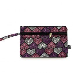 Nylon Print Wristlet Pouch Bag