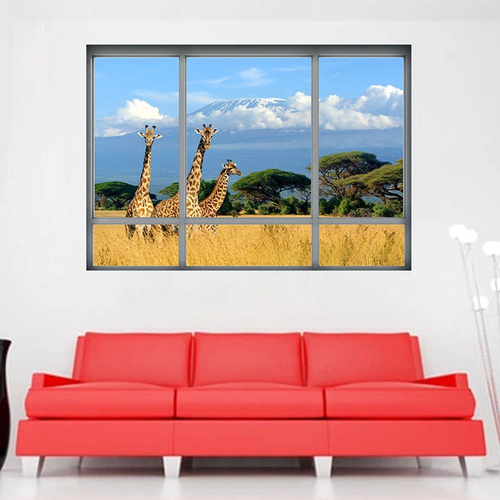 

Savanna Giraffe 3D Window Removable Wall Sticker, Colormix