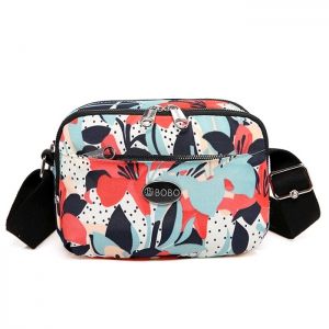 Printed Multi Zips Crossbody Bag