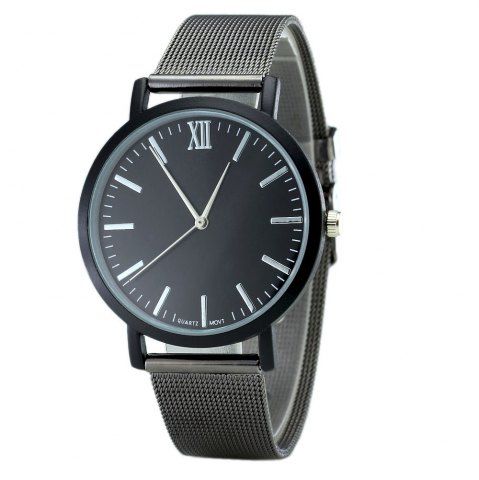 Firstgrabber Minimalist Alloy Mesh Band Quartz Watch