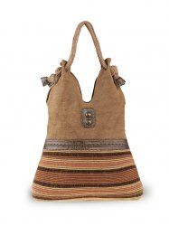 Ethnic Linen Large Shoulder Bag