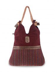 Ethnic Linen Large Shoulder Bag