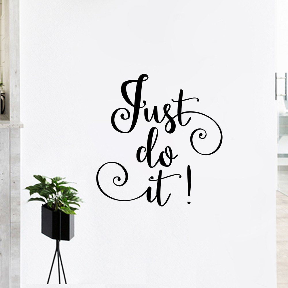 

Letter Just Do It Inspirational Wall Sticker, Black