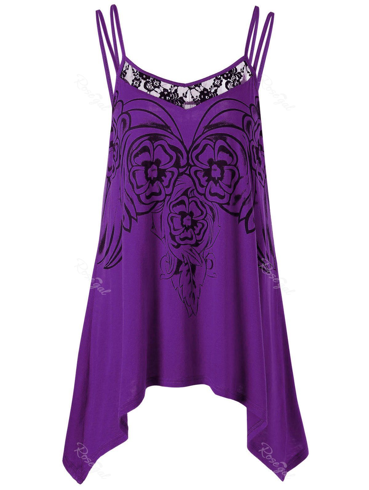 

Asymmetric Plus Size Cami Tunic Top, Purple