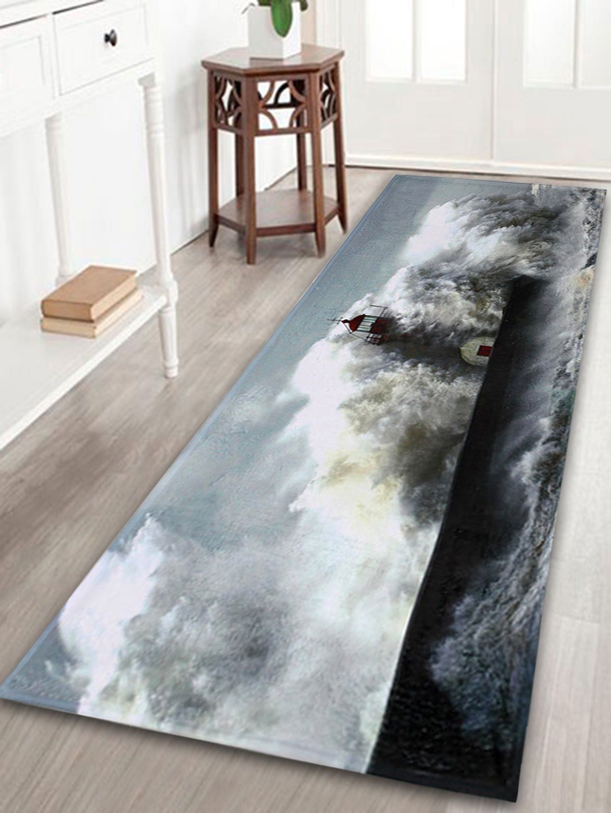 

Indoor Outdoor Coral Velvet Surge Lighthouse Rug, Gray