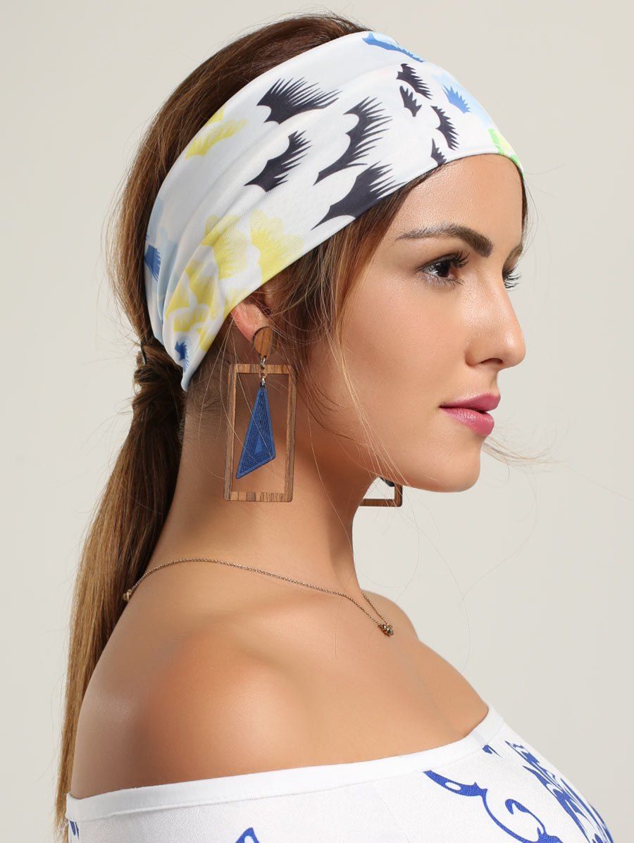 

Sport Multicolor Pattern Headhand, White