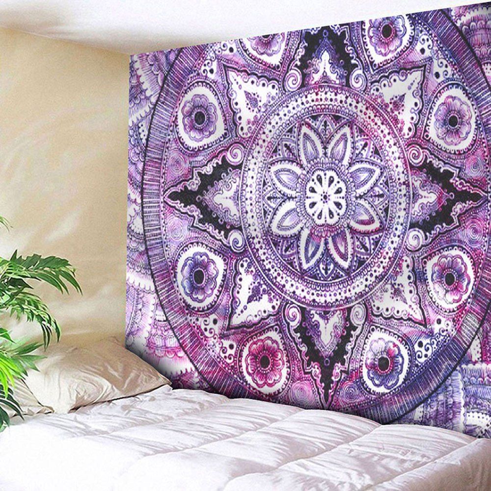 

Microfiber Wall Hanging Boho Mandala Pattern Tapestry, Purple