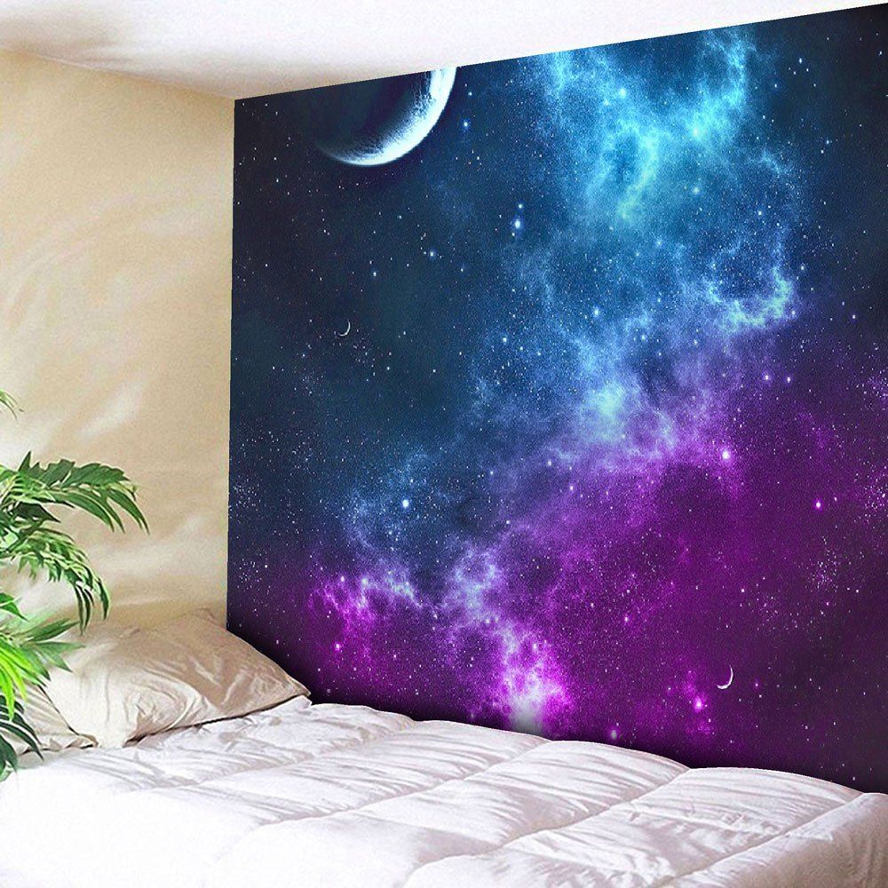 

Night Sky Printed Tapestry Microfiber Wall Hanging, Blue