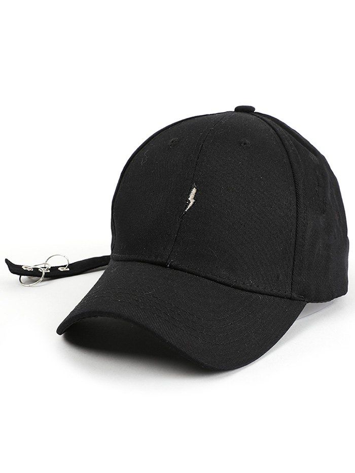 

Circles Long Tail Lightning Pattern Baseball Cap, Black