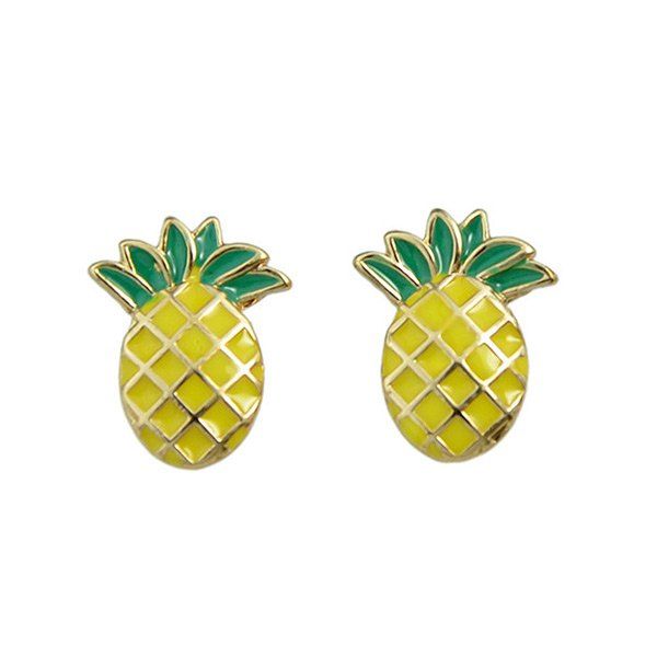 

Tiny Pineapple Stud Earrings, Golden