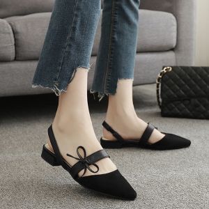 Bowknot Slingback Mary Jane Suede Flat