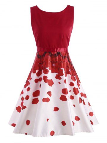 red s petal print semi formal holiday dress rosegal com red s petal print semi formal holiday dress rosegal com