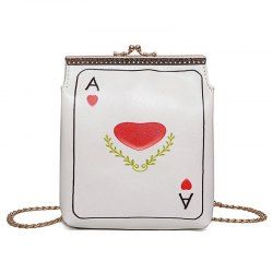 Poker Print Chain Crossbody Bag