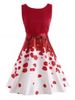 Petal Print Semi Formal Holiday Dress -  