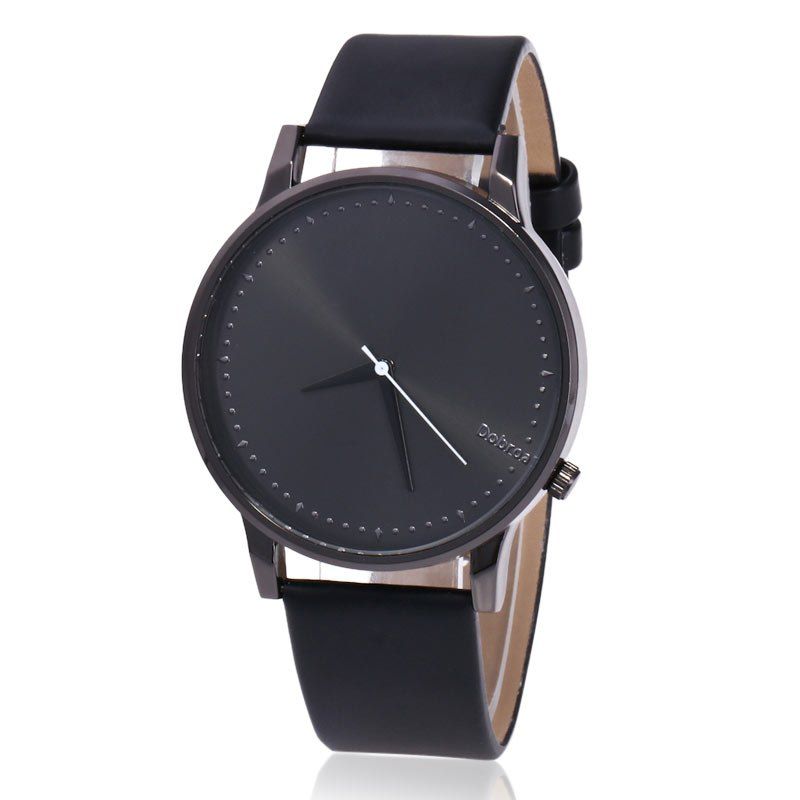 

Minimalist Faux Leather Strap Quartz Watch, Black