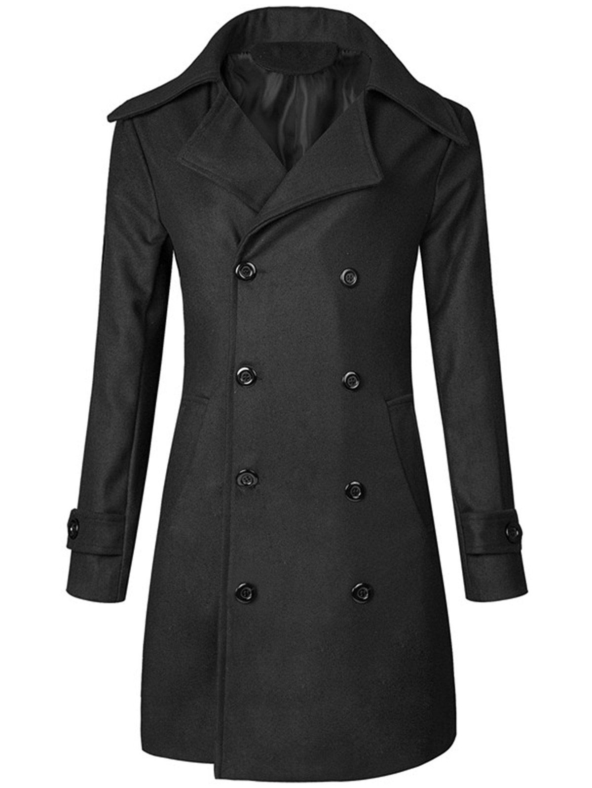 [26% OFF] Wide Lapel Double Breasted Trench Coat | Rosegal