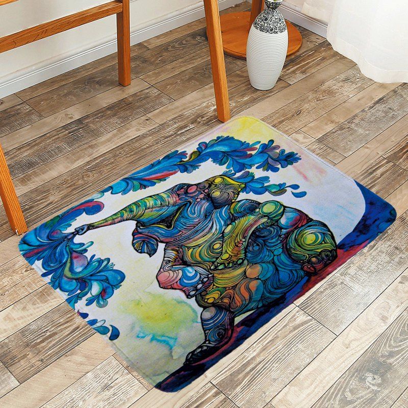 Colorful W20 Inch L31 5 Elephant Spray Water Bubble Print Best Elephant Spray Water Bubble Print Area Rug