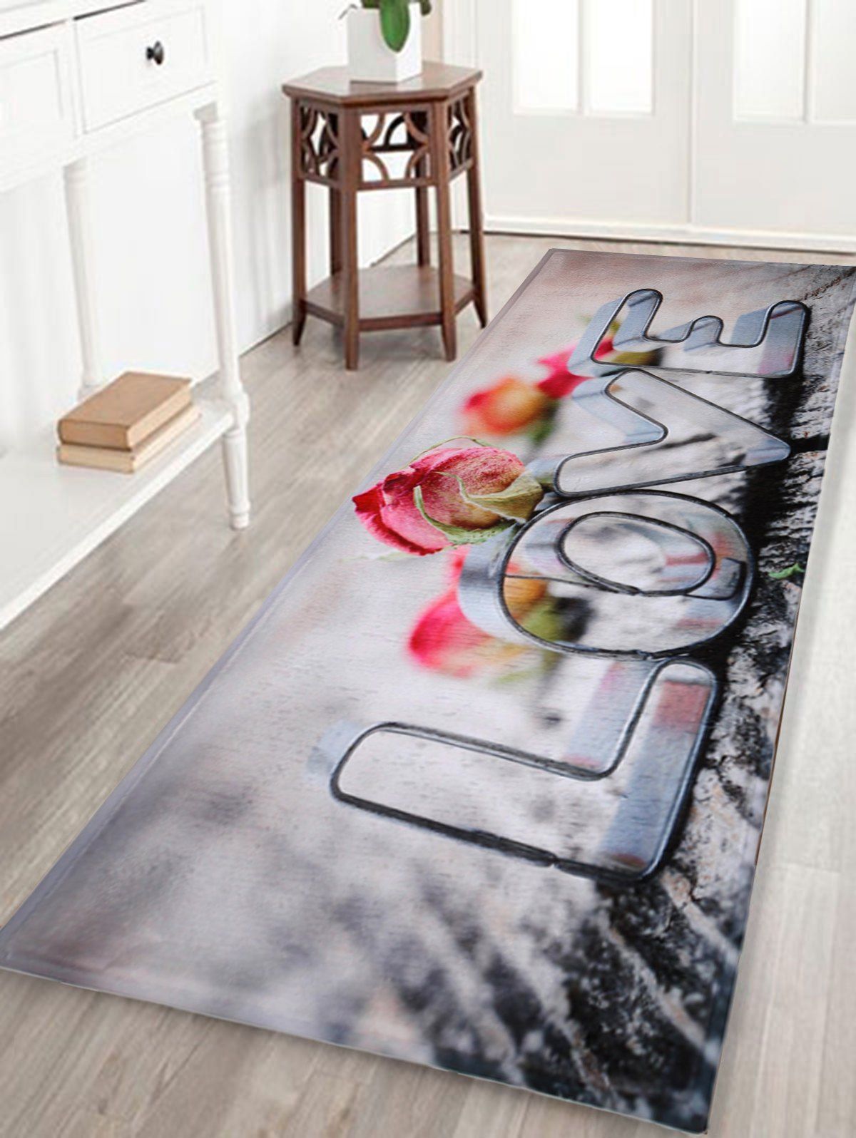 

Coral Velvet Love Letter Home Entrance Rug, Colormix