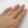 Rhinestone Alloy Circle Finger Ring Set -  