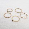 Rhinestone Alloy Circle Finger Ring Set -  