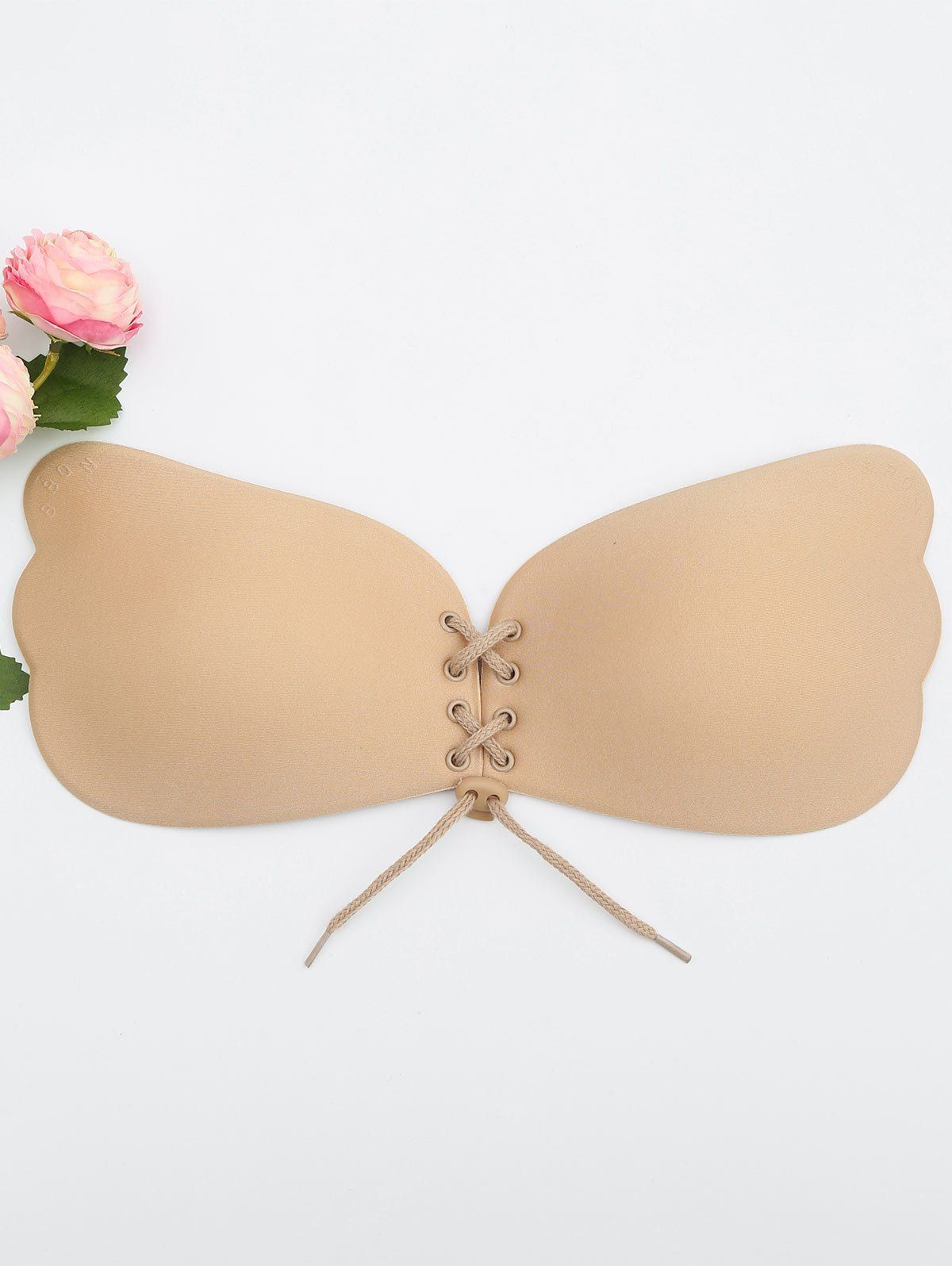 

Adhesive Strapless Lace-Up Free Bra, Skin color