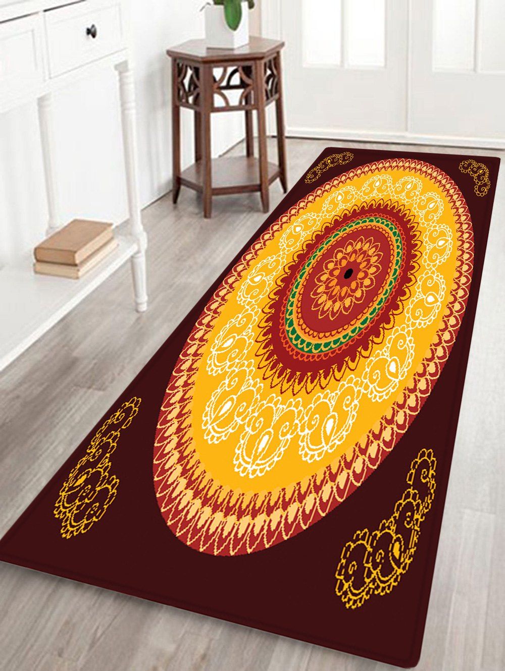 

Mandala Pattern Anti-skid Water Absorption Boho Area Rug, Colormix