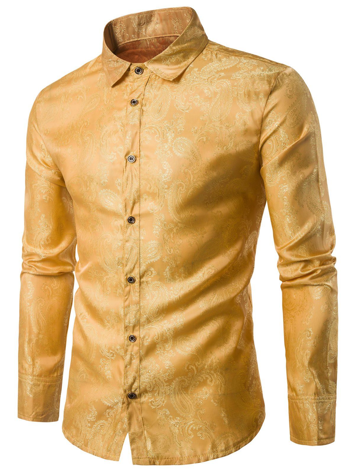 

Long Sleeve Paisley Vintage Shirt, Yellow