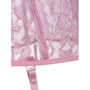 Pink cherry mesh and eyelash lace bra necklace era