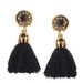Rhinestone Alloy Flower Tassel Earrings -  