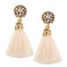 Rhinestone Alloy Flower Tassel Earrings -  