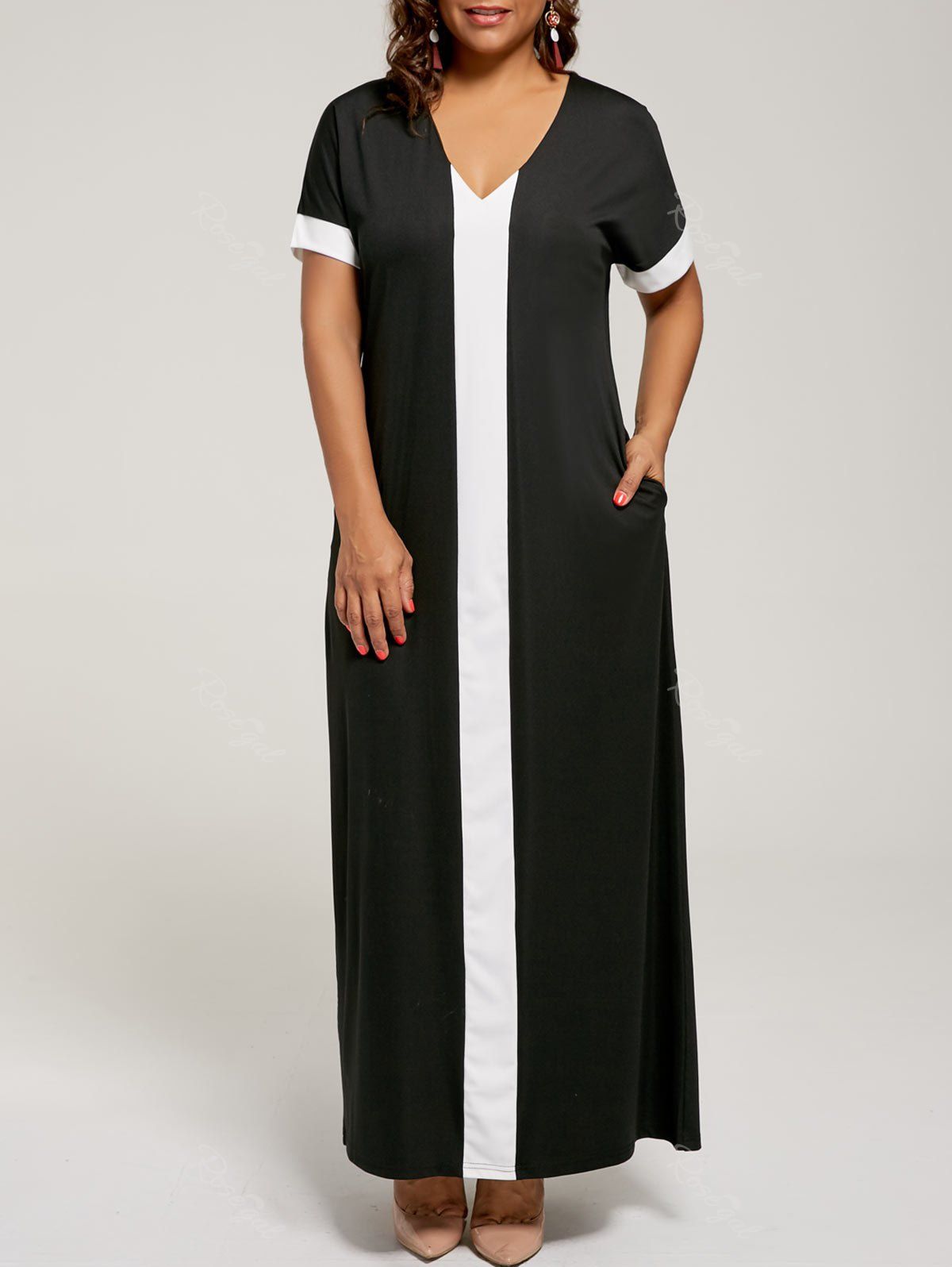 plus size maxi shift dress