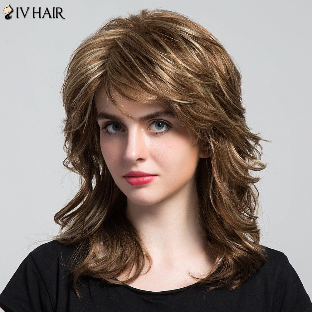 2019 Siv Hair Side Bang Highlight Layered Long Wavy Human 